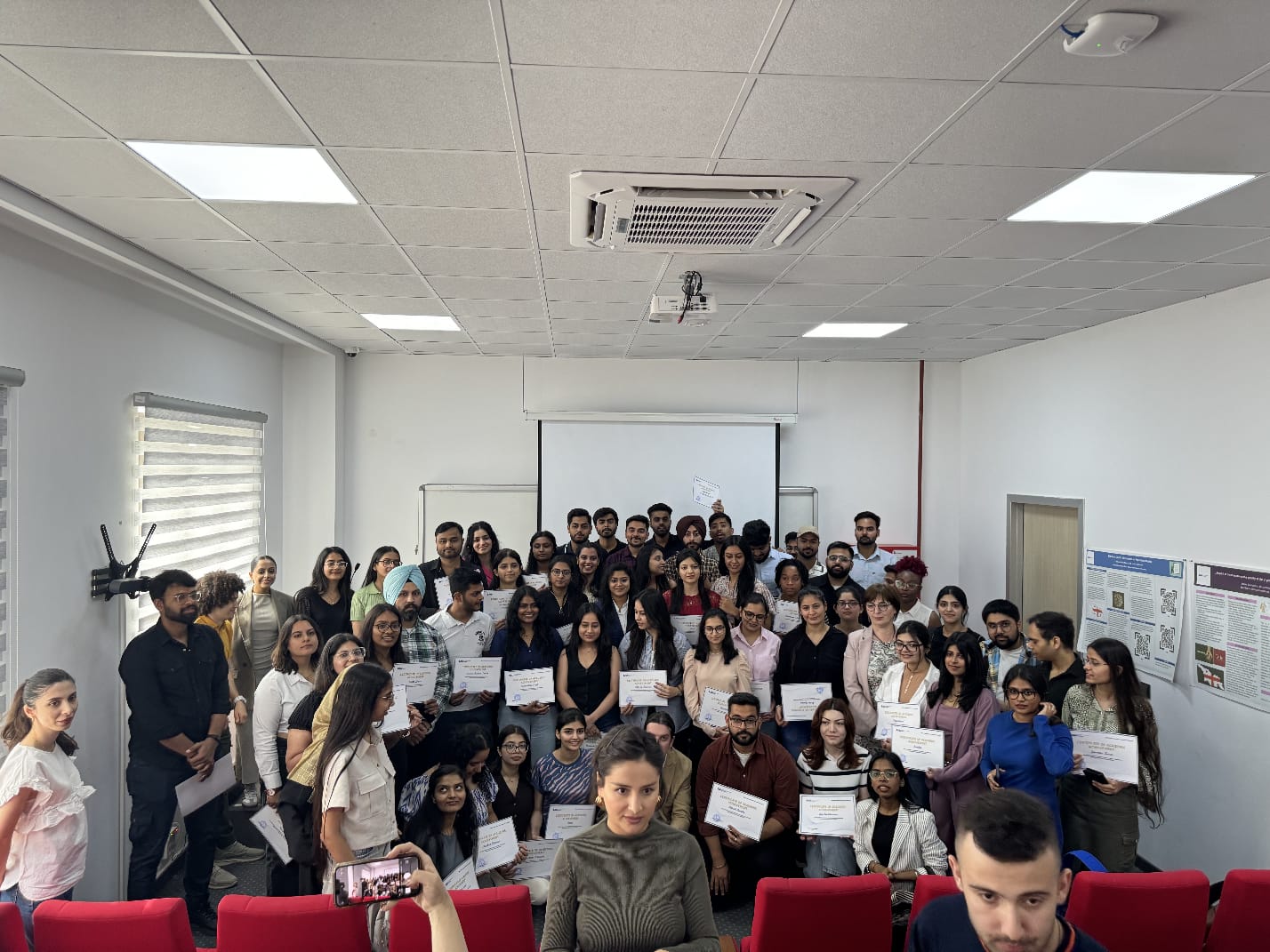 Students discussing study abroad plans